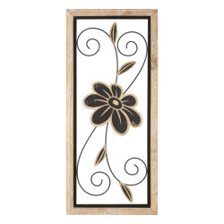Panneau mural en fer et bois Koman – Modèle A – 26x60 cm – Motif artisanal bohème chaleureux