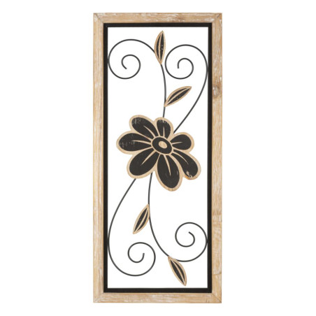 Panneau mural en fer et bois Koman – Modèle A – 26x60 cm – Motif artisanal bohème chaleureux