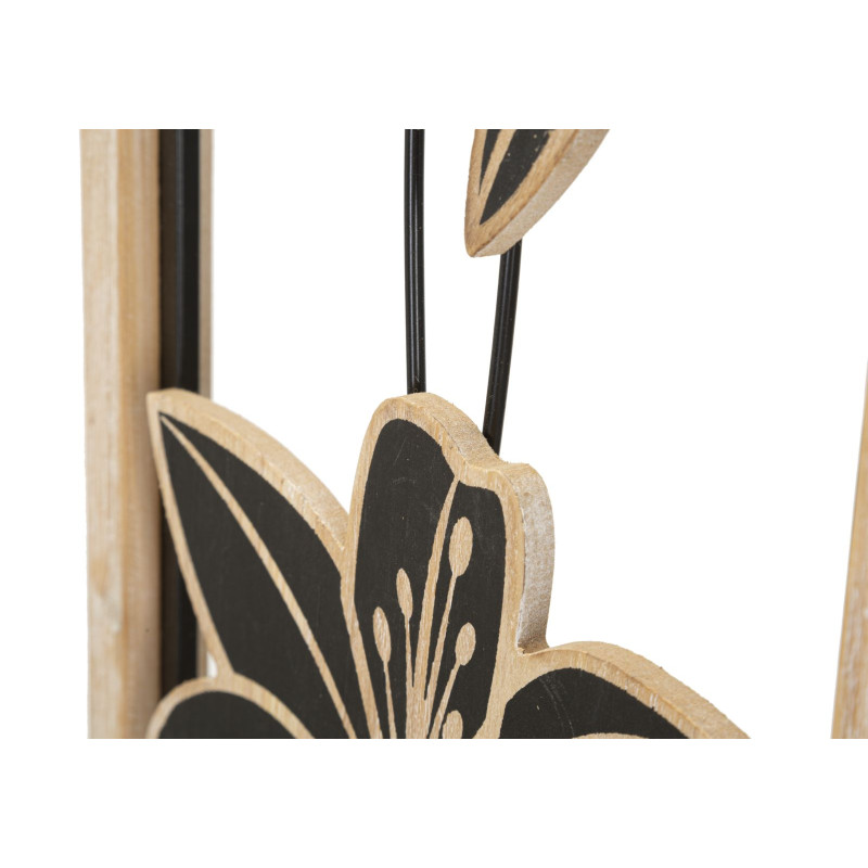 Panneau mural en fer et bois Koman – Modèle B – 26x60 cm – Alliance de matériaux bohème chic