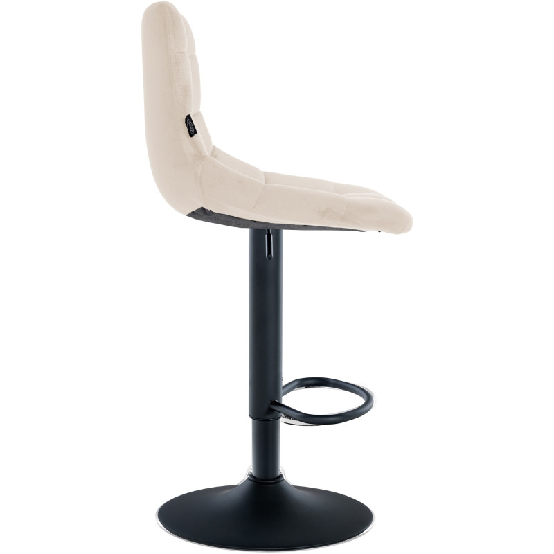 Lot de 2 tabourets de bar Jerry velours noir crème