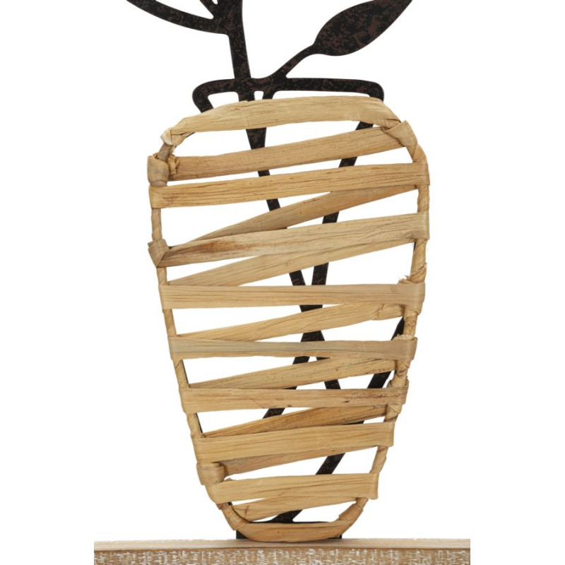 Panneau mural en fer et bois Vaso – 40x80 cm – Motif vase bohème artisanal