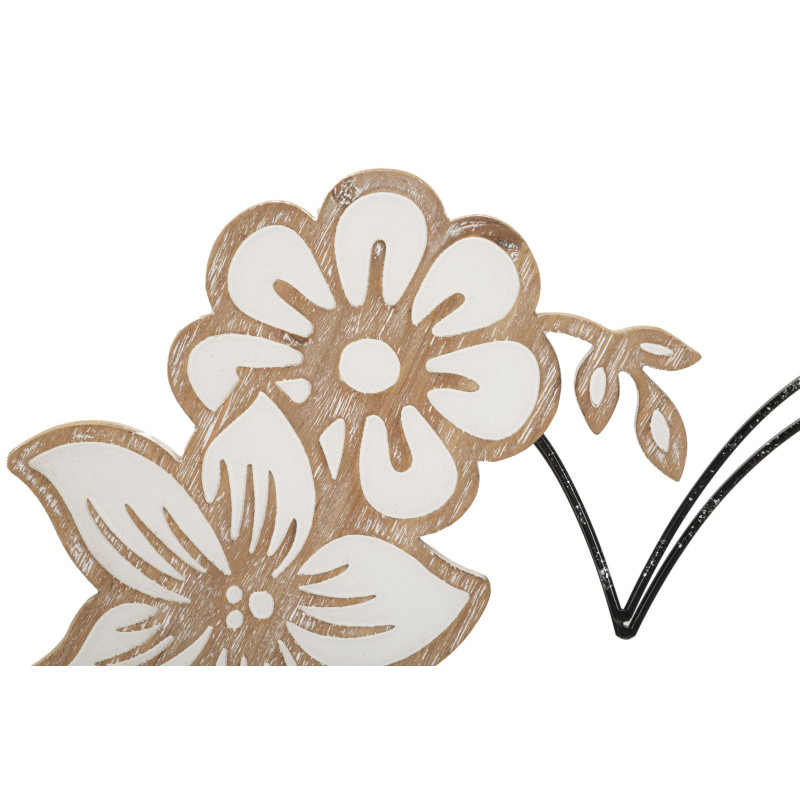 Panneau mural en fer et bois cœur – 50x45 cm – Forme romantique et naturelle Bohème Chic (lot de 2)