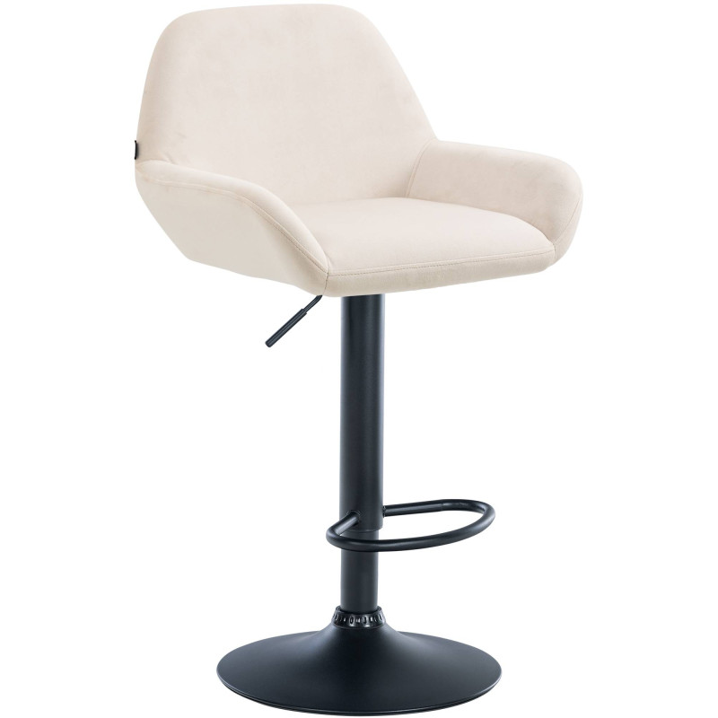 Tabouret de bar Braga velours crème