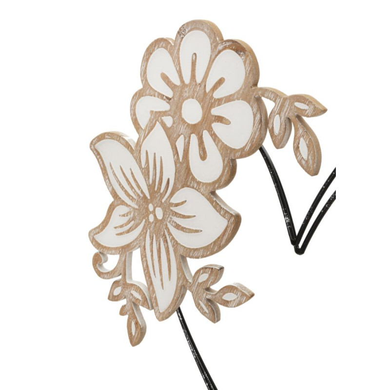 Panneau mural en fer et bois cœur – 50x45 cm – Forme romantique et naturelle Bohème Chic (lot de 2)