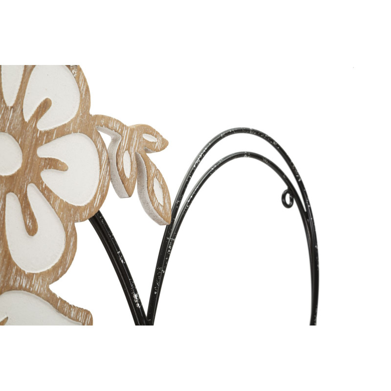 Panneau mural en fer et bois cœur – 50x45 cm – Forme romantique et naturelle Bohème Chic (lot de 2)