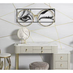 Panneau mural en fer pour lumière – 89x41 cm – Déco Glam design lumineux et moderne