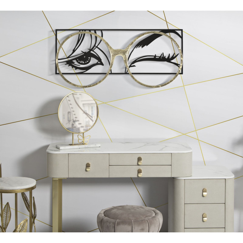 Panneau mural en fer pour lumière – 89x41 cm – Déco Glam design lumineux et moderne