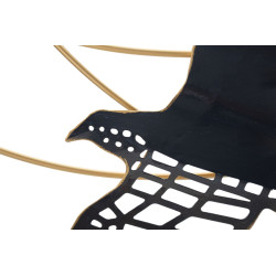 Panneau mural en fer Oiseau – 90x50 cm – Composition naturelle Glam élégante