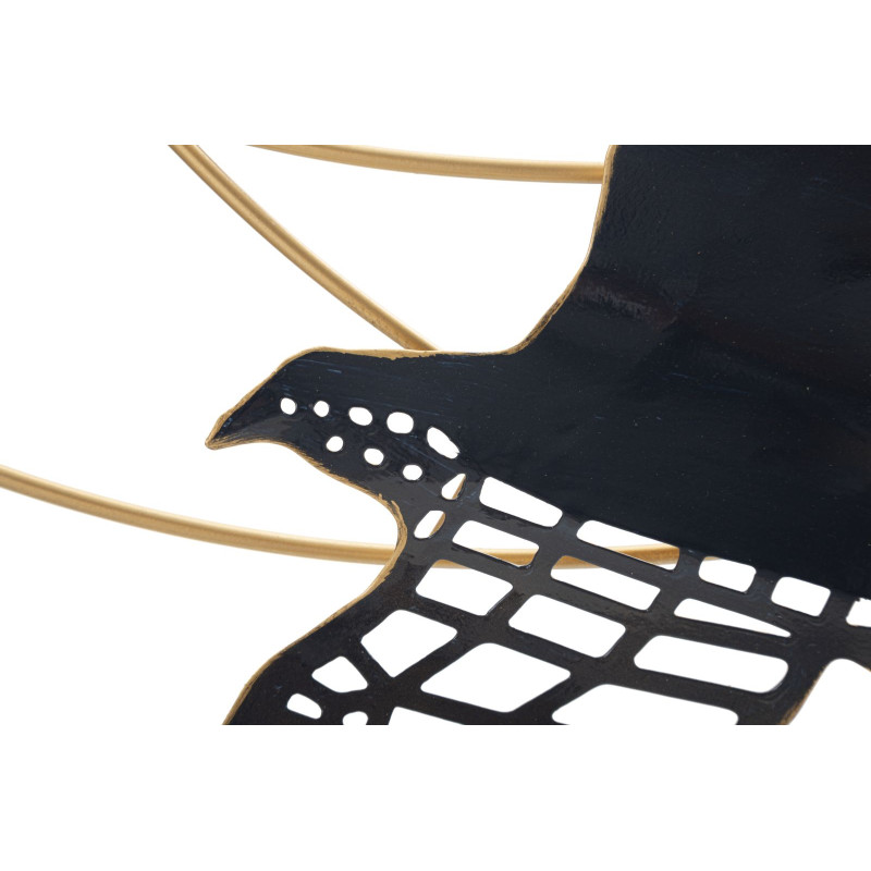 Panneau mural en fer Oiseau – 90x50 cm – Composition naturelle Glam élégante