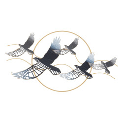 Panneau mural en fer Oiseau – 91x50 cm – Motif aérien Glam artistique et poétique