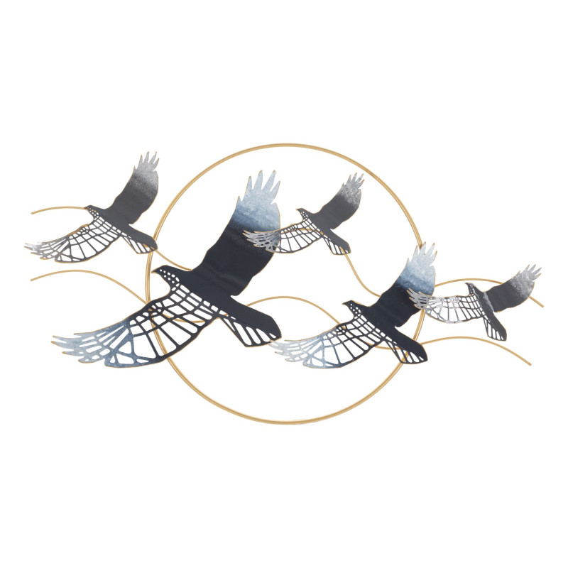 Panneau mural en fer Oiseau – 91x50 cm – Motif aérien Glam artistique et poétique