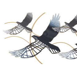 Panneau mural en fer Oiseau – 91x50 cm – Motif aérien Glam artistique et poétique