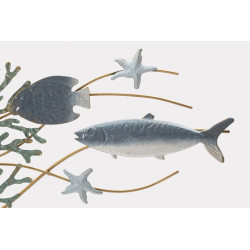 Panneau mural en fer Étoile de mer – 95x53 cm – Déco marine Glam chic et dorée