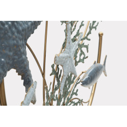 Panneau mural en fer Étoile de mer – 95x53 cm – Déco marine Glam chic et dorée