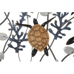 Panneau mural en fer Tortue – 132x69 cm – Grand panneau Glam inspiré de la mer