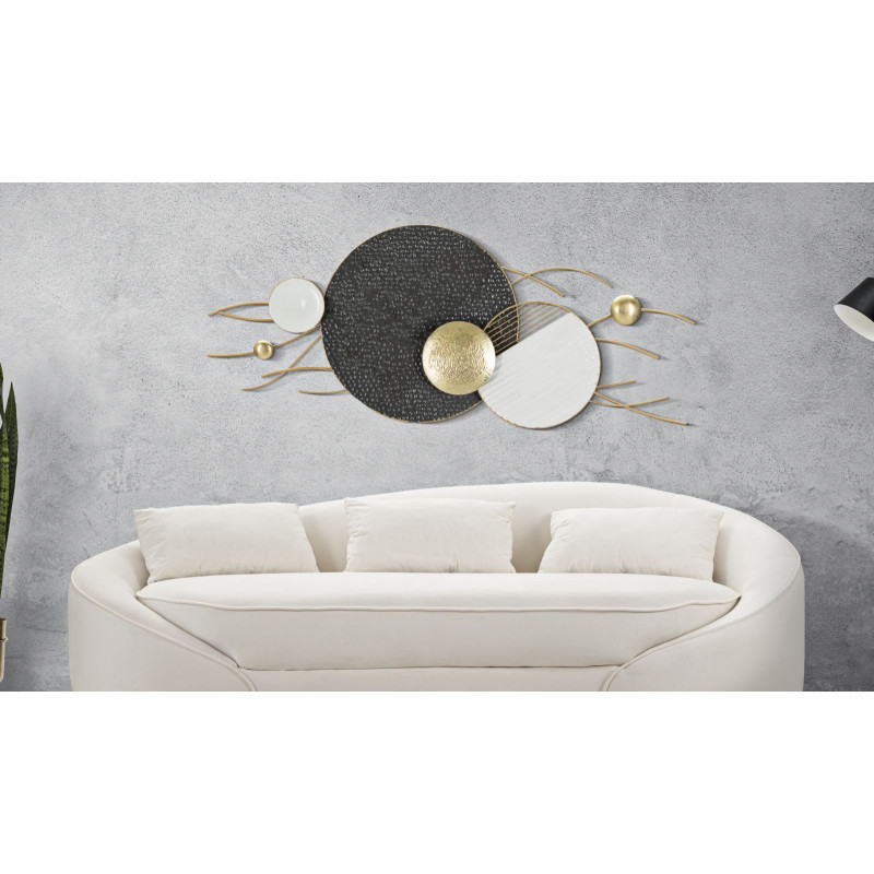 Panneau mural en fer BOLY – L’élégance métallique pour un mur sophistiqué (129,5 x 8,3 x 53,3 cm)