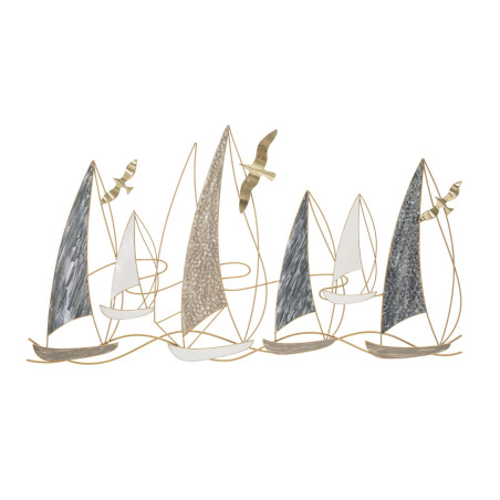 Panneau mural en fer bateau lumineux – Une touche d’évasion brillante (123,8 x 5,1 x 69,9 cm)