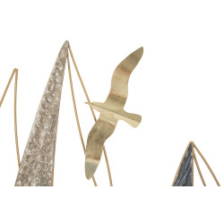 Panneau mural en fer bateau lumineux – Une touche d’évasion brillante (123,8 x 5,1 x 69,9 cm)