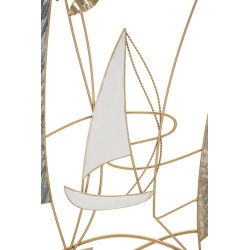 Panneau mural en fer bateau lumineux – Une touche d’évasion brillante (123,8 x 5,1 x 69,9 cm)