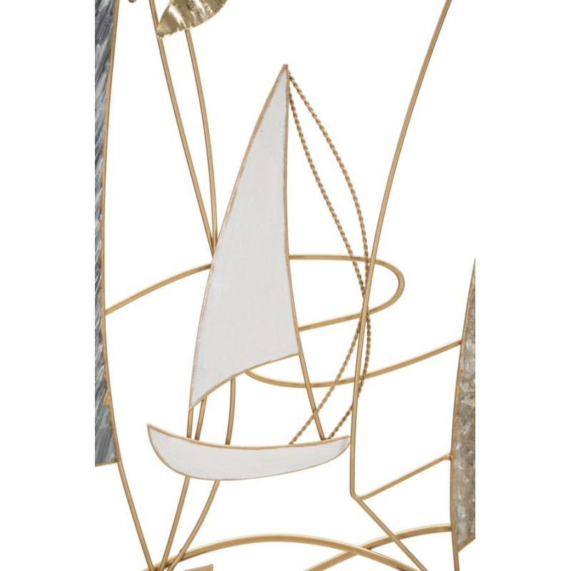 Panneau mural en fer bateau lumineux – Une touche d’évasion brillante (123,8 x 5,1 x 69,9 cm)