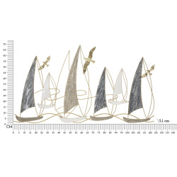 Panneau mural en fer bateau lumineux – Une touche d’évasion brillante (123,8 x 5,1 x 69,9 cm)