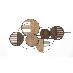 Panneau mural en fer aspect bois – Le charme bohème chic revisité (134 x 4 x 69,2 cm)