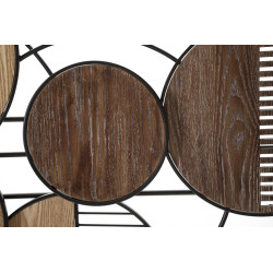 Panneau mural en fer aspect bois – Le charme bohème chic revisité (134 x 4 x 69,2 cm)