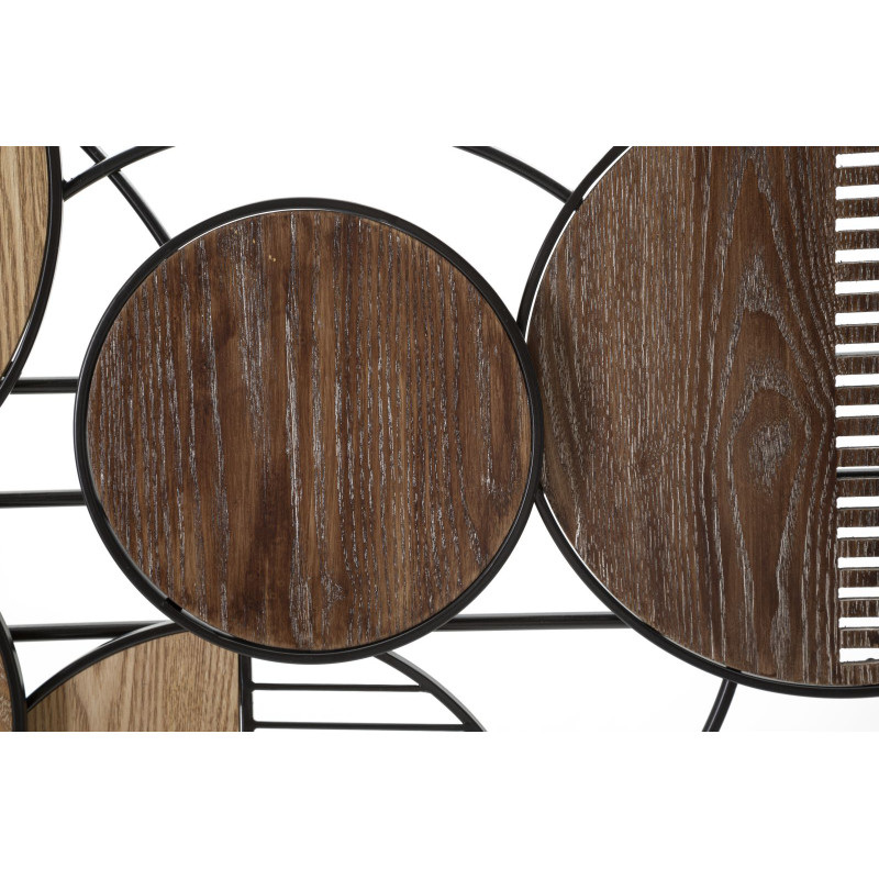 Panneau mural en fer aspect bois – Le charme bohème chic revisité (134 x 4 x 69,2 cm)