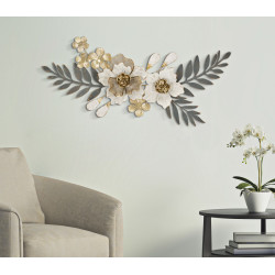 Panneau mural en fer gris – Sobriété moderne et éclat métallique (90,2 x 7,6 x 41,9 cm)