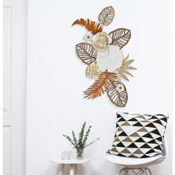 Panneau mural BOUQUET – Un souffle floral métallique (50,8 x 7 x 87 cm)