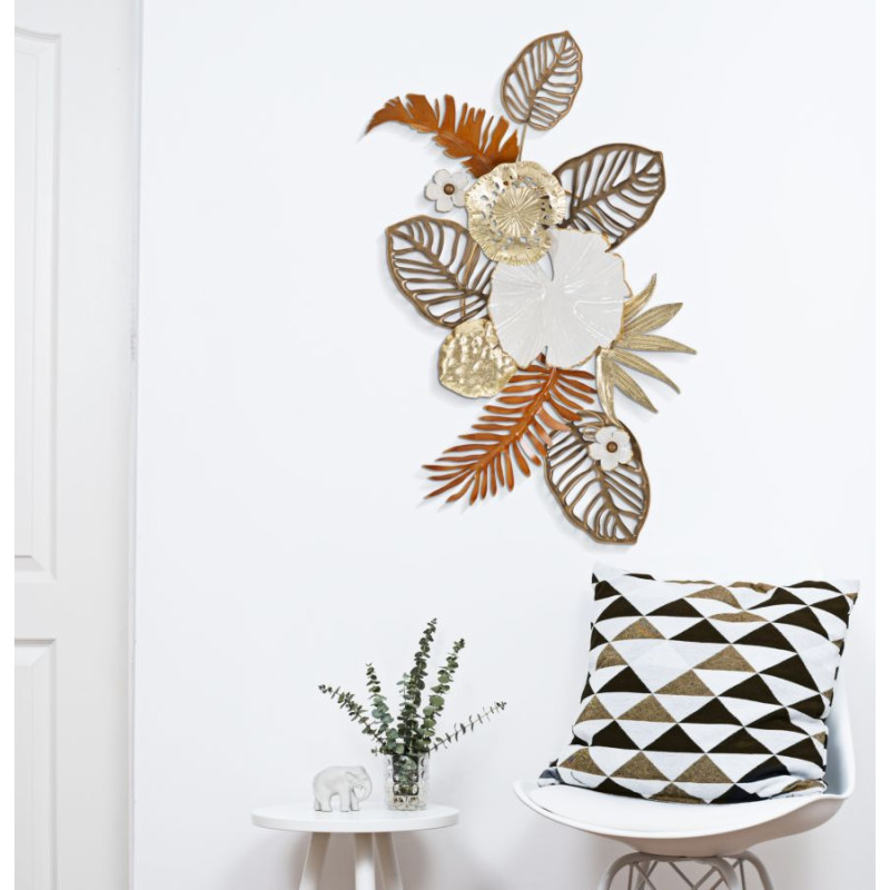 Panneau mural BOUQUET – Un souffle floral métallique (50,8 x 7 x 87 cm)