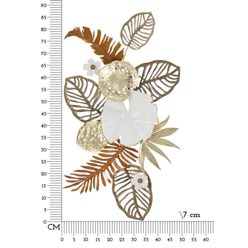 Panneau mural BOUQUET – Un souffle floral métallique (50,8 x 7 x 87 cm)