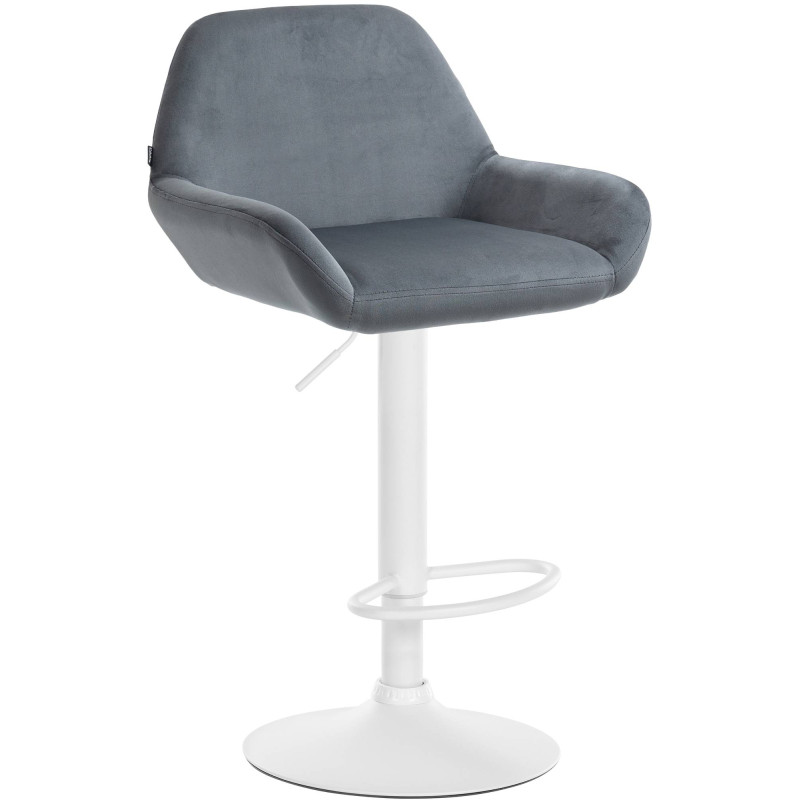 Tabouret de bar Braga velours gris foncé