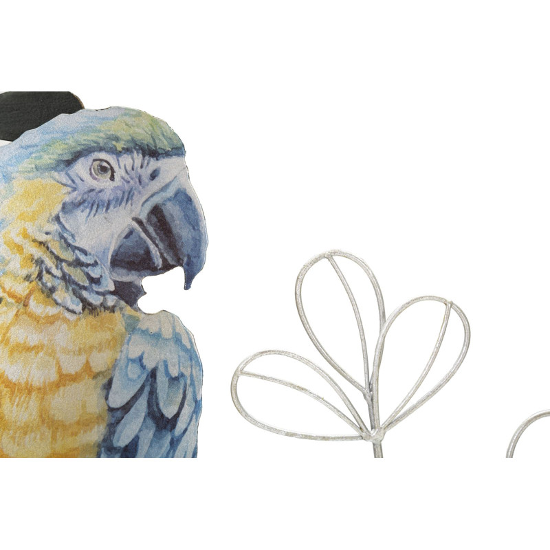 Panneau mural PERROQUET – Couleurs tropicales et éclat glamour (28,6 x 2,5 x 74,3 cm)