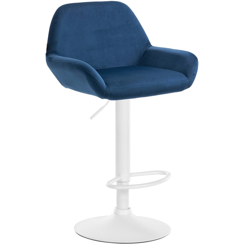 Tabouret de bar Braga velours bleu