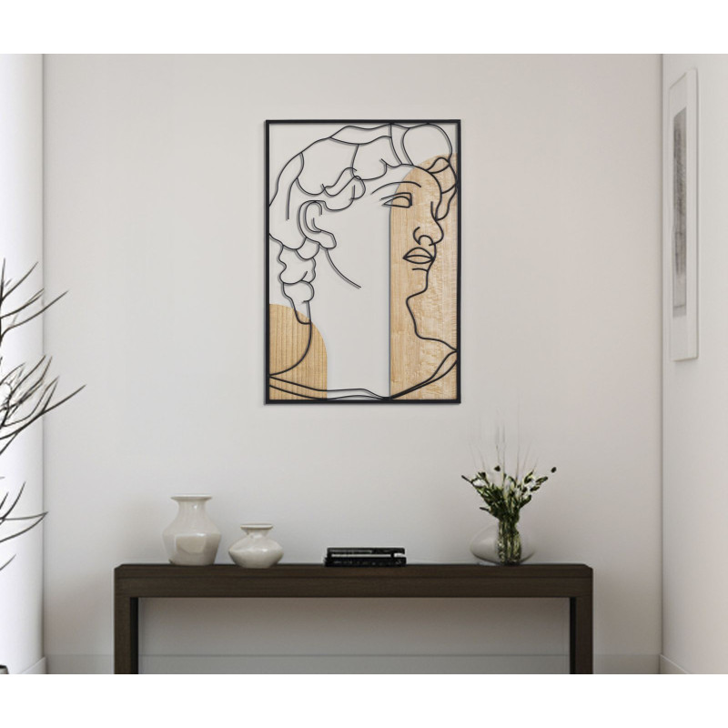 Panneau mural DAVID – Version B, harmonie des lignes (55 x 2 x 80 cm)