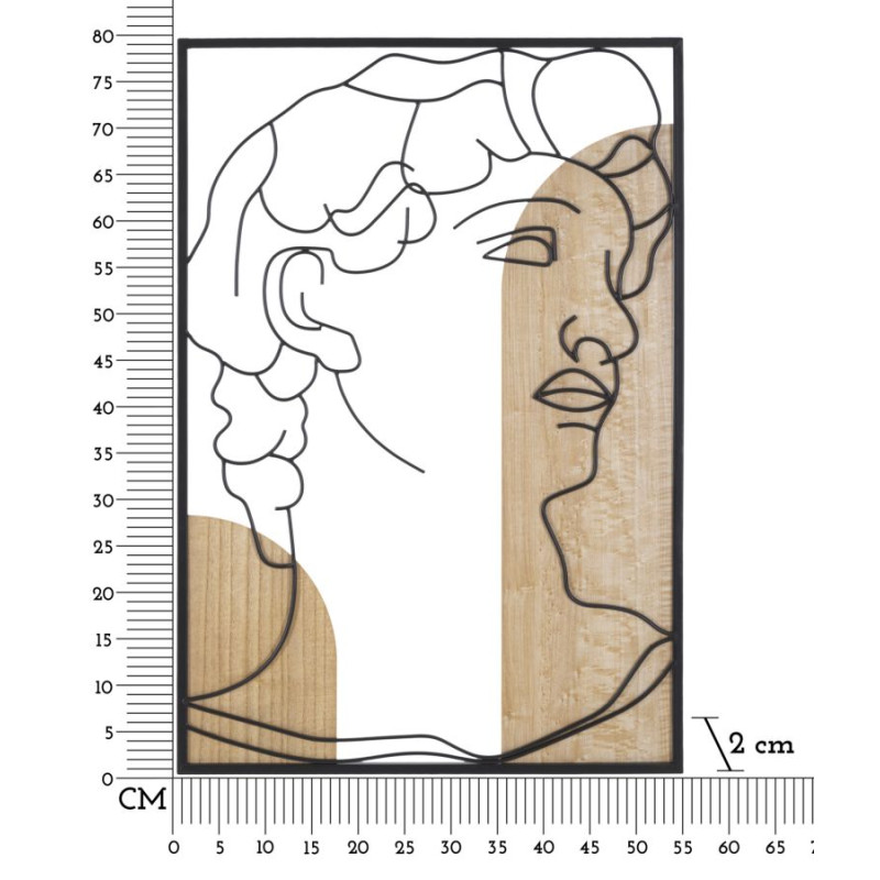 Panneau mural DAVID – Version B, harmonie des lignes (55 x 2 x 80 cm)