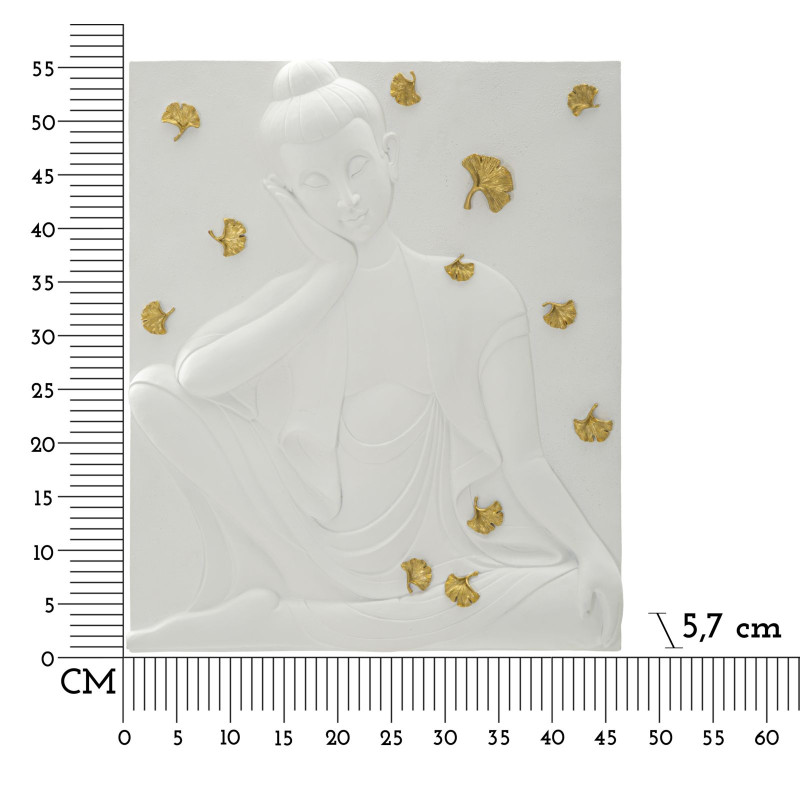 Panneau mural Bouddha – Sérénité et spiritualité murale (46 x 5,7 x 55,5 cm)