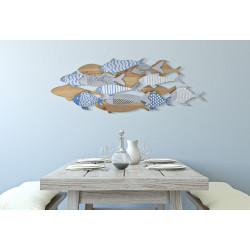 Panneau mural Poissons Mer – Une touche naturelle et marine (91 x 3 x 33,5 cm)