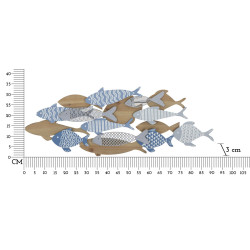 Panneau mural Poissons Mer – Une touche naturelle et marine (91 x 3 x 33,5 cm)
