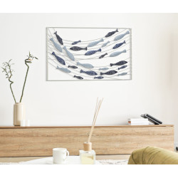 Panneau mural PESCI – Élégance et sobriété (96,5 x 1,5 x 61 cm)