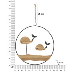 Panneau mural BALENE – Décor marin contemporain (56 x 2 x 60 cm)