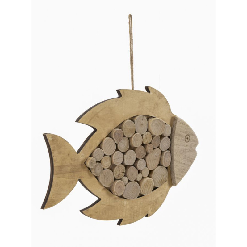 Poisson nature à suspendre – Touche authentique et naturelle (42,5 x 2 x 28,5 cm)