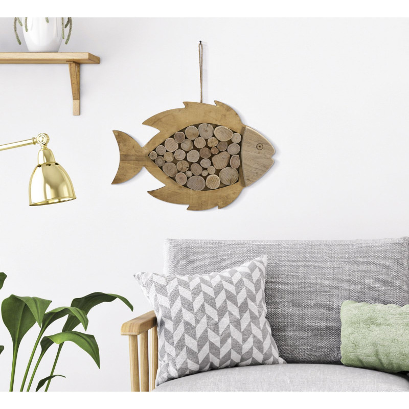 Poisson nature à suspendre – Touche authentique et naturelle (42,5 x 2 x 28,5 cm)