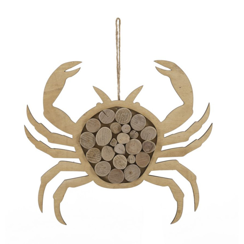 Crabe nature à suspendre – Originalité marine (35 x 2 x 31 cm)