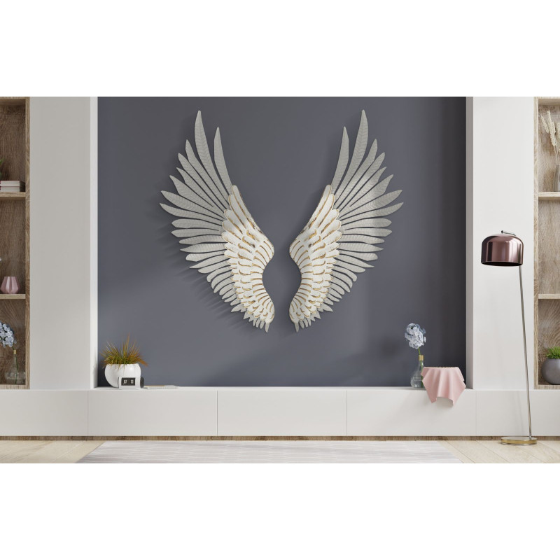 Panneau mural ailes naturelles – Lot de 2 pièces aérien (43,8 x 2,5 x 104 cm)