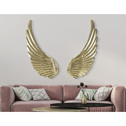 Panneau mural Wings Amy – Lot de 2 pièces, élégance aérienne (60 x 4,4 x 130 cm)