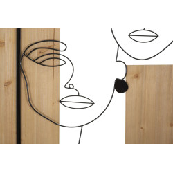 Panneaux muraux en fer et bois – Élégance et authenticité (63 x 2 x 90 cm)