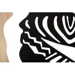 Panneau mural tribal en fer et bois – Style ethnique moderne (53 x 2 x 80 cm)