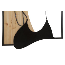 Panneau mural Beauté fer et bois – Raffinement décoratif (60 x 2 x 90 cm)